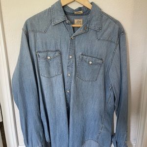 J. Crew Men’s Western Denim Work Shirt Size: L